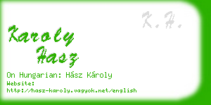 karoly hasz business card